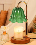 Green Candle Warmer Lamp with Timer & Dimmer, Adjustable Height Birthday Gifts for Women Mom, Flower Candle Lamp Warmer, Wax Warmer with 2 Bulbs, House Warming New House Decorations