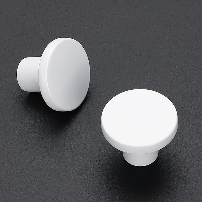 Ravinte 1 Pack Cabinet Knobs White Kitchen Cabinet Knobs Round Dresser Drawer Pulls Closet Door Pulls 1-1/5 Inch
