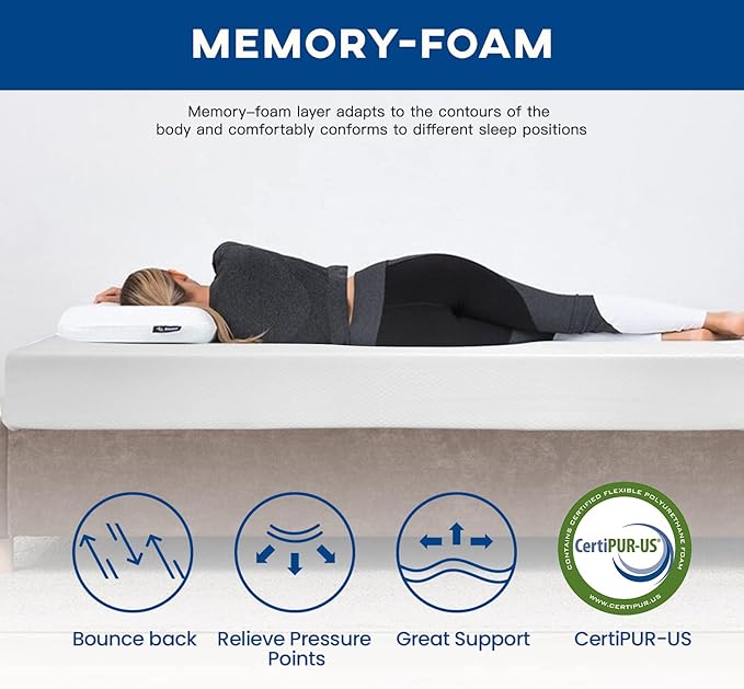 FDW | 10 Inch King Mattress | Medium Firm | Gel Memory Foam Mattress | White | Bed in a Box, CertiPUR-US Certified | Pressure Relief, Cooling Ventilated Foam | Washable Removable Cover