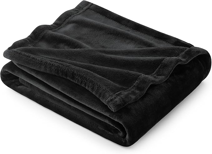 Bedsure GentleSoft Fleece Throw Blanket for Couch Black - Lightweight Plush Fuzzy Cozy Soft Halloween Blankets and Throws for Sofa, 50x60 inches