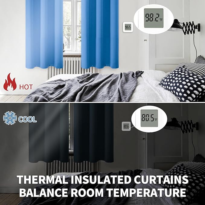 BGment Room Darkening Curtains 84 Inches Long - Grommet Thermal Insulated Drapes Window Treatment Curtains for Bedroom, 2 Panels, 42 x 84 Inch, Classic Blue
