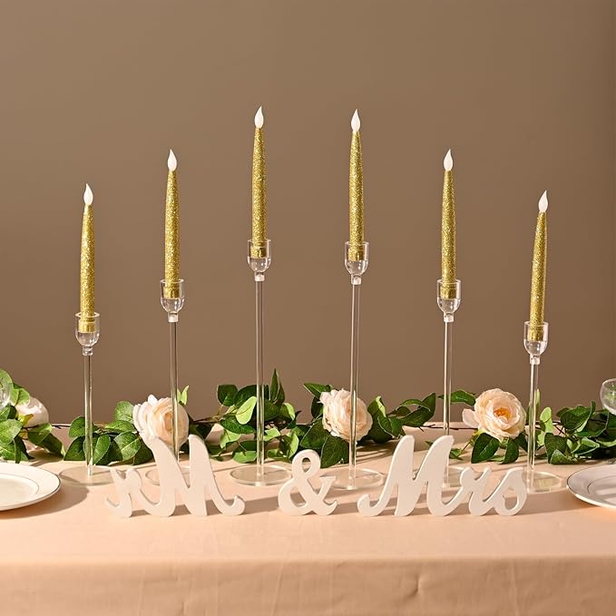 Vincidern 36pcs Acrylic Candle Holders Centerpieces for Table, Taper Candle Holder for Wedding Decor, Holiday, Events,Party, Halloween, Christmas Decorative Candlestick Holder, Taper Candle Holder Set