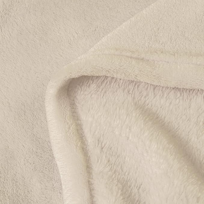 BEDELITE Fleece Blankets Queen Size Beige Throw Blankets for Bed, Luxury Plush Cozy Fuzzy Blanket 90x90 inches, Super Soft Warm Lightweight Throw Blanket All Seasons Suitable