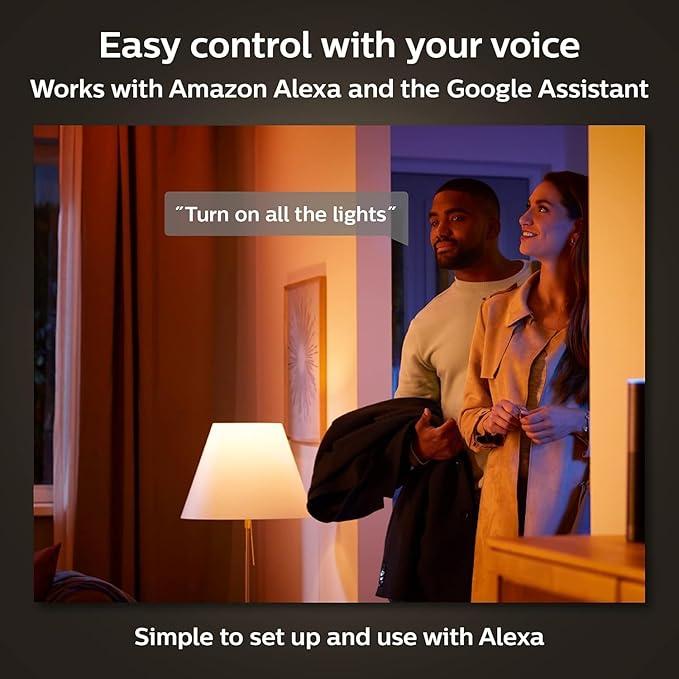 Philips Hue Smart 40W B39 Candle-Shaped LED Bulb - White and Color Ambiance Color-Changing Light - 4 Pack - 450LM - E12 - Control with Hue App - Works with Alexa, Google Assistant and Apple Homekit