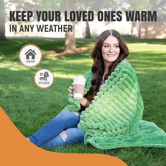 GO Premium Plush Soft Throw Blanket for Couch - Green Fleece Blanket for Living Room, Bedroom, Home Decor - Small Couch Blanket for Men, Women (50x60 Inches)