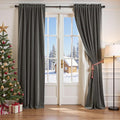 Lazzzy Velvet Blackout Curtains Thermal Insulated Room Window Drapes Super Soft Luxury Curtains for Living Room Bedroom Rod Pocket 2 Panels, Grey, 62" W x 90" L