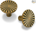 5 Pack Kitchen Cabinet Knobs Round Sunflower Dresser Knob Modern Drawer Hardware Cupboard Handles Furniture Knob for Bathroom Single Hole Knobs for Wardrobe Antique Brass TYH-AB-K5
