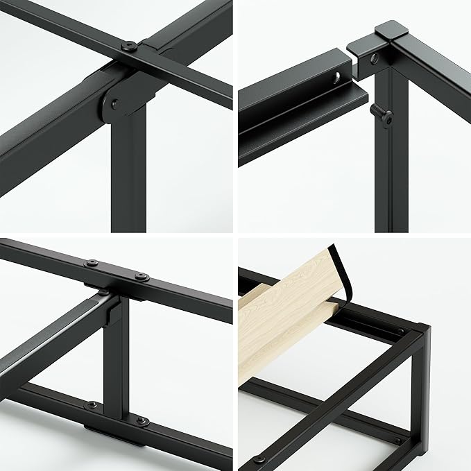 Zinus Joseph 10 Inch Platform Bed Frame, Wood Slat Support, No Box Spring Needed, Eco Friendly WonderBox(TM) Packaging, Easy Assembly, Black, Twin