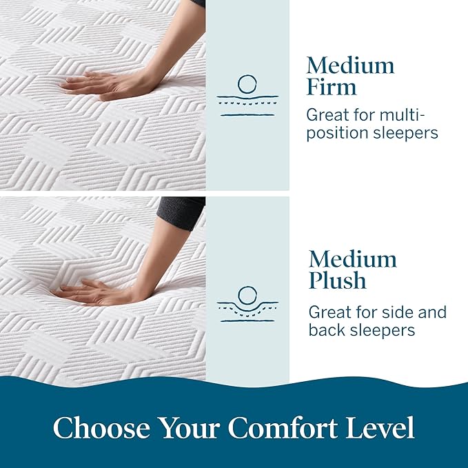 Lucid 8 Inch Memory Foam Mattress - Medium Firm Feel - Infused with Refreshing Bamboo Charcoal and Cooling Gel - Bed in a Box - Temperature Regulating - Pressure Relief - Breathable - Full Size