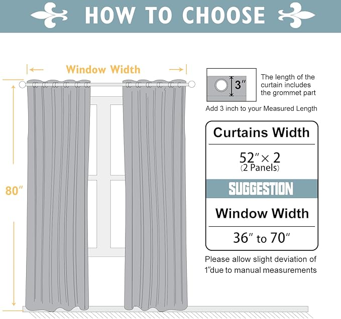 ChrisDowa 100% Blackout Curtains 80 inch Long for Bedroom with Black Liner, 2 Thick Layers Total Blackout Thermal Insulated Grommet Window Curtains 2 Panels Set (Light Beige, 52 x 80 Inch)