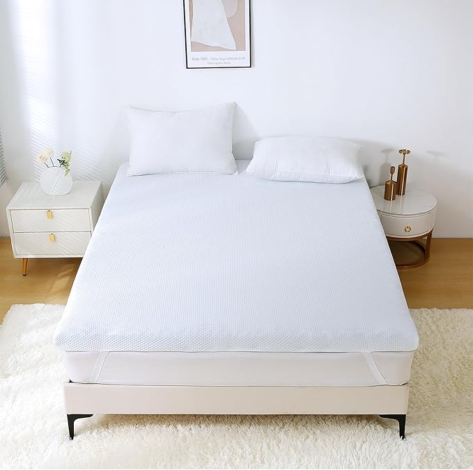 MUXHOMO 2 Inch 7-Zone Twin Mattress Topper, Egg Crate Foam Mattress Topper Twin Size for Back Pain, Lavender Cooling Gel Infused Bed Pad, CertiPUR-US and Oeko-TEX Certification (38"×75")