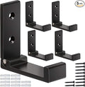 ZEYU Folding Coat Hooks, 5Pcs Wall Hooks for Hanging Coat Towel Hooks Hardware Heavy Duty Aluminum Alloy Headphone Holder No Rust Wall Mounted with Screws for Bags Fitness Equipment