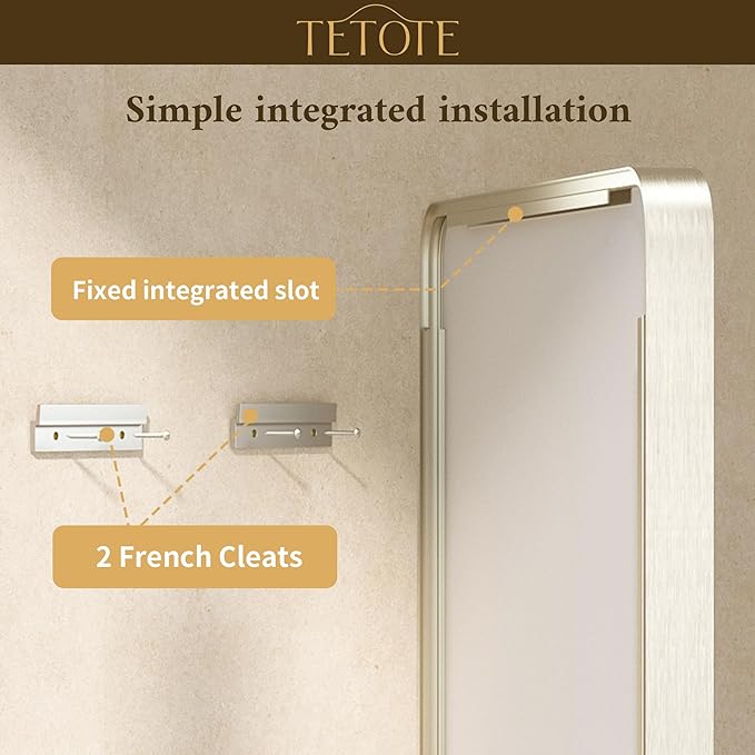TETOTE 72 x 36 Inch Brushed Nickel Mirror Metal Framed Bathroom Mirror, Tempered Glass, Modern Farmhouse Wall Mounted Mirror for Decorative(Horizontal/Vertical)
