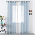 DUALIFE Dusty Blue Curtains 108 Inches Extra Length for Living Room Decor 2 Panels Set Grommet Window Look Semi Transparent Sheer Curtains for Bedroom 108 Inch Long 9 FT Stone Blue