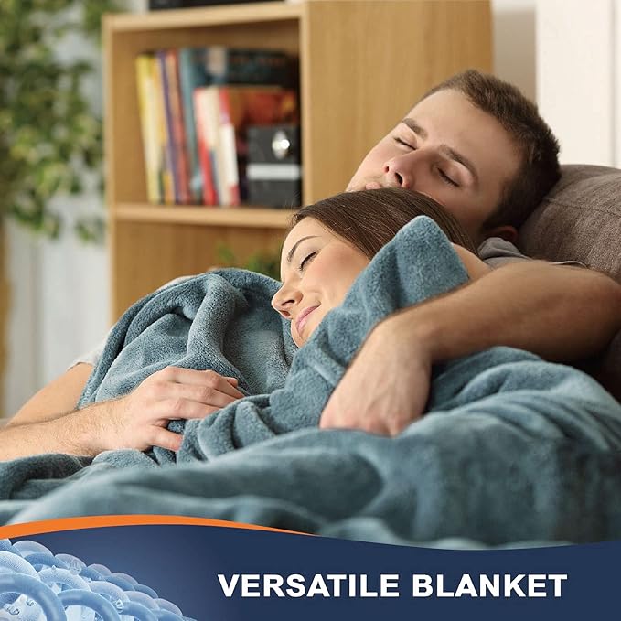 Walensee Fleece Blanket Plush Throw Fuzzy Lightweight (XL-Twin Size 66x90 Washed Blue/Slate Blue/Grey Blue) Super Soft Microfiber Flannel Blankets for Couch, Bed, Sofa Warm and Cozy for All Seasons