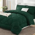 CozyLux Full Size Comforter Sets Emerald Green - 7 Pieces Bed in a Bag Full, Luxury Soft Bed Set for All Seasons, Bedding Set with Down Alternative Comforter, Sheets, Pillowcases & Shams