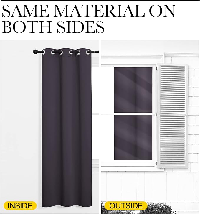 NICETOWN Greyish Purple Blackout Curtains 40 inches Length for Kitchen, 2 Panels, 29" Wide, Thermal Insulated Decoration Drapes for Small Window