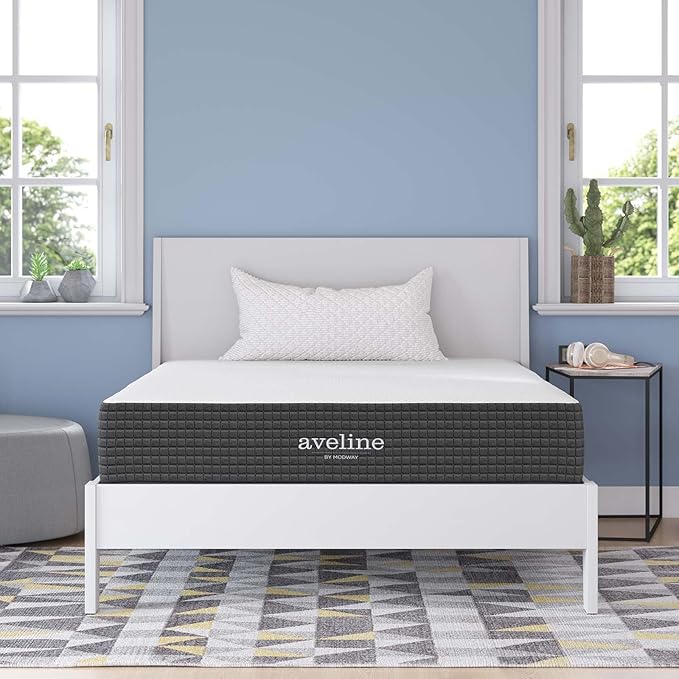 Modway Aveline Gel Infused Memory Mattress with CertiPUR-US Certified Foam, Full, White