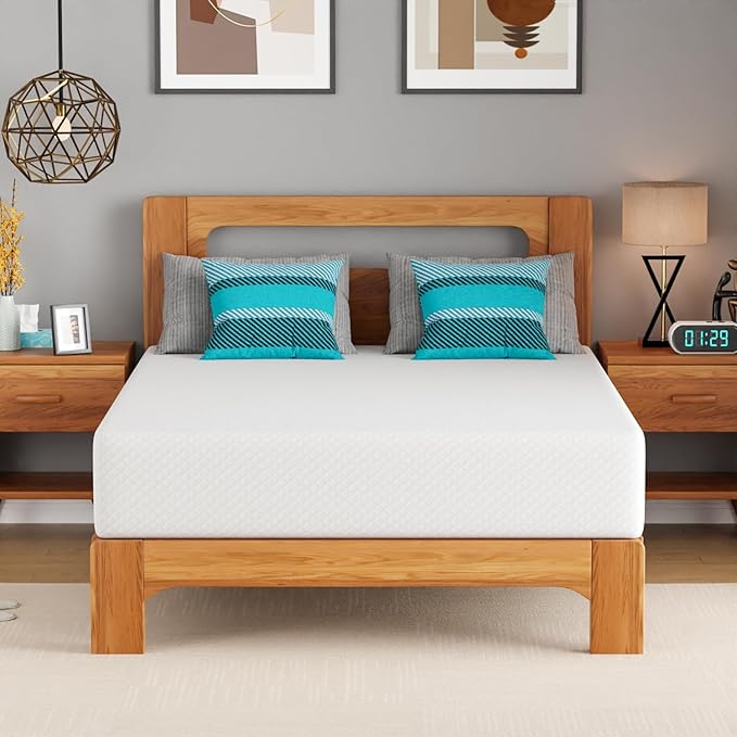 PayLessHere 12 Inch Cooling-Gel Memory Foam Mattress Queen, Medium Firm, CertiPUR-US Certified, White