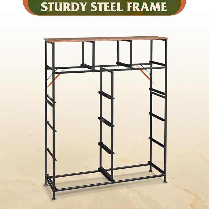 WLIVE Storage Organizer Unit with 11 Fabric Bins, Storage Drawers Organizer with Steel Frame, Tall Storage Tower Organizaton for Living Room, Hallway, Office, Rustic Brown