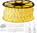 LED Rope Lights Outdoor Waterproof, 131.2ft Rope Lighting Warm White Light Strip, 110V LED Strip Lights Indoor, Connectable String Tape Light for Backyards, Patio, Decorative Lighting