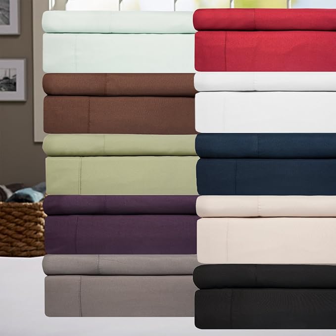 Full Size Bed Sheets - 6 Piece 1500 Supreme Collection Fine Brushed Microfiber Deep Pocket Full Sheet Set Bedding - 2 Extra Pillow Cases, Great Value, Full, Black