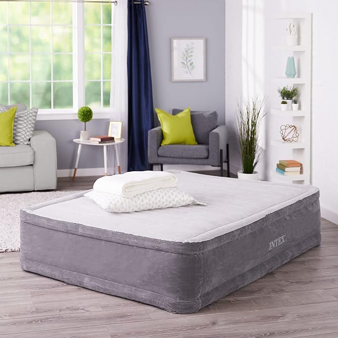 Intex Comfort Plush Elevated Dura-Beam Airbed with Built-in Electric Pump