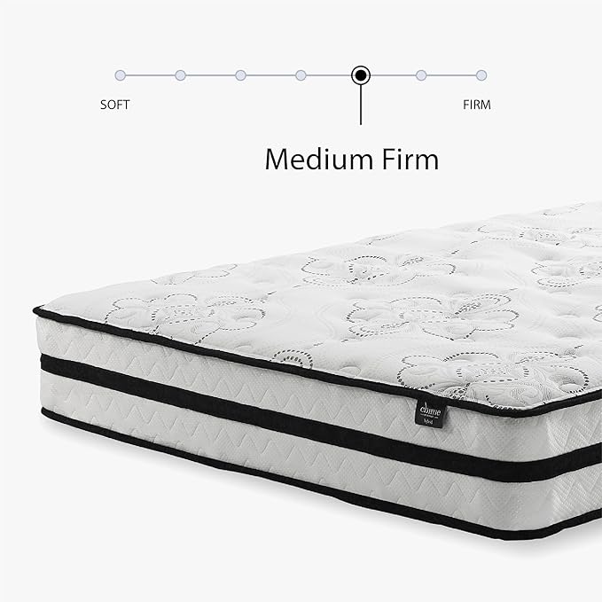 Signature Design by Ashley King Size Chime 10 Inch Medium Firm Hybrid Mattress with Cooling Gel Memory Foam for Pressure Relief, Fiberglass Free, Mattress In A Box