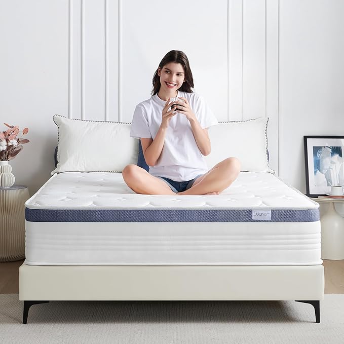 Full Size Mattress 10 Inch, Hybrid Full Mattress in a Box with Cooling Gel Memory Foam and Individually Pocket Innerspring for Support and Pressure Relief, Medium Firm