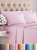 Cal King Sheet Set 6 Piece - Bed Sheets California King Size - Soft Hotel Luxury Bedding - Cooling, Comfy & Breathable - 1 Flat, 1 Fitted & 4 Pillowcases w/ Deep Pockets - Wrinkle Free - Light Pink