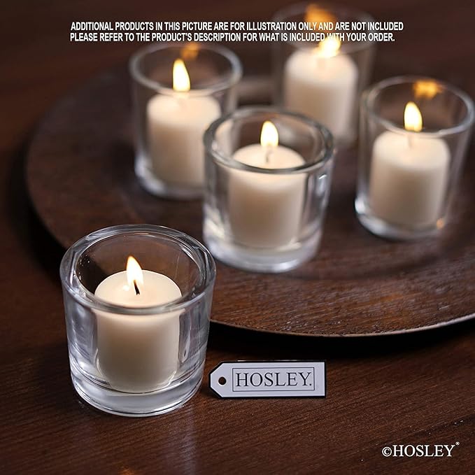 Hosley Set of 240 Unscented White Votive Candles – Bulk Pack, Clean-Burning, Long-Lasting 10-12 Hour Burn Time – Ideal for Weddings, Home Décor, Spa, and Events