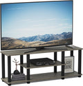 Furinno Turn-N-Tube No Tools 3D 3-Tier Entertainment TV Stand up to 50 inch TV, Square Tubes, French Oak Grey/Black