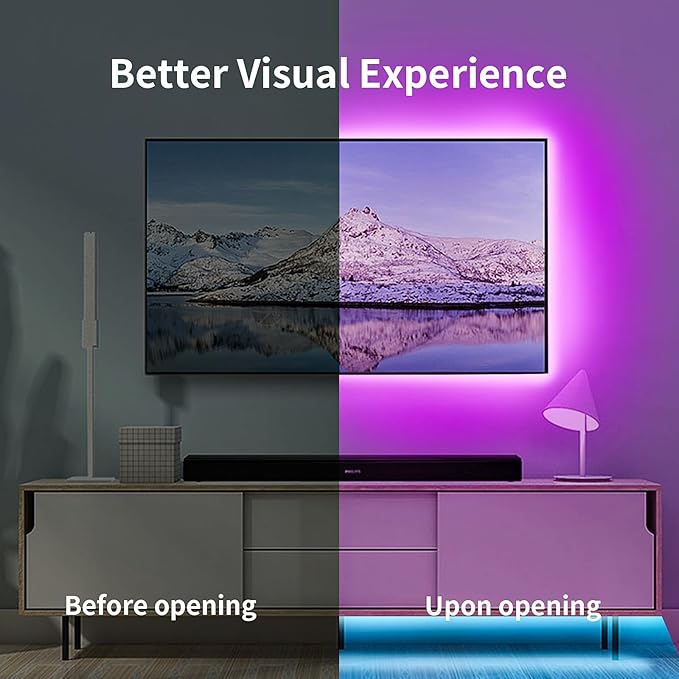 KSIPZE LED Lights for TV, 10ft TV led Backlight for 32-45 Inch TVs RGB TV Backlight Behind Music Sync Bluetooth APP & Button Control TV LED Strip Lights USB Powered for Bedroom/Gaming