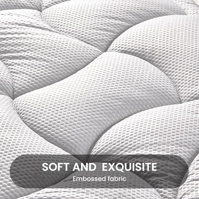 SLEEP ZONE Full Size Cooling Mattress Pad for Double Bed, Premium Zoned Quilted Mattress Topper, Wrap Around Mattress Protector Cover, Machine Wash Durable, Deep Pocket 8-21 inch, Silver Grey, Full