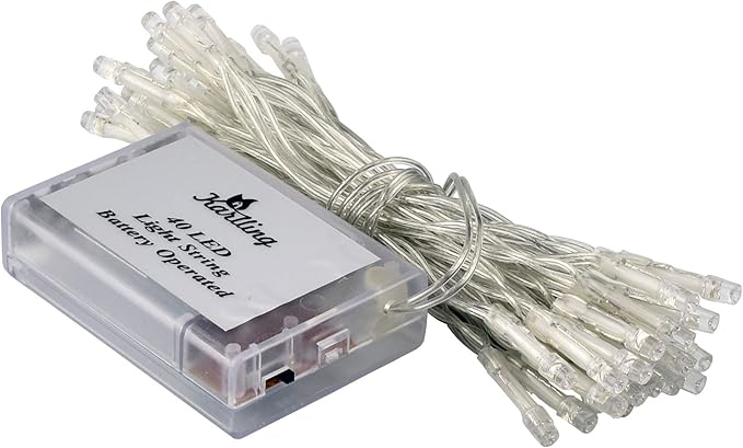 Karlling Battery Operated Fairy Lights, 13ft Durable Short Clear Wire LED Twinkle String Lights for Christmas, Valentine’s Day, Halloween,Weddings, Parties, and Indoor/Outdoor Decor(Warm White)