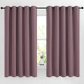 NICETOWN Dry Rose Bedroom Curtains 66 inch Length, Thermal Insulated Grommet Light Blocking Blackout Curtains & Drapes Sound Dampening Window Treatments for Cafe, W66 x L66