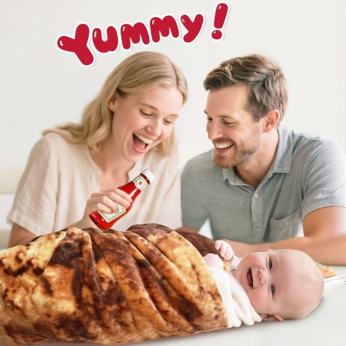 Jorbest Cookie Baby Blanket, 285 GSM Soft Flannel Swaddle Blanket Funny Gifts for Baby Shower Boys and Girls, Cookie Blanket for Toddler Newborn (Dark Brown, 36 inches)
