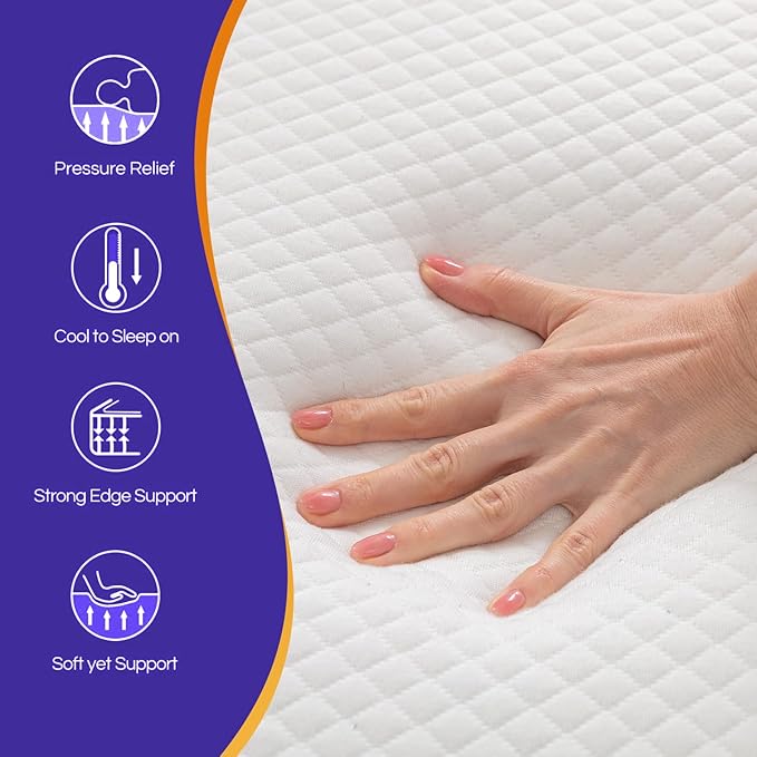 PayLessHere 5 Inch Gel Memory Foam Mattress Fiberglass Free/CertiPUR-US Certified/Bed-in-a-Box/Cool Sleep & Comfy Support,California King