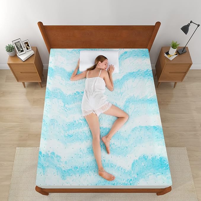 IULULU Mattress Topper, 4 Inch Gel Memory Foam Mattress Topper, California King, CertiPUR-US Certified