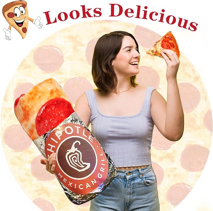 Jorbest Pizza Blanket Adult Size 90 Inches Birthday Gifts for Women Men Mom, Food Blanket Funny Gifts for Girlfriend Boyfriend, 285 GSM Soft Flannel Pizza Throw Blanket for Adult Kids (Red)