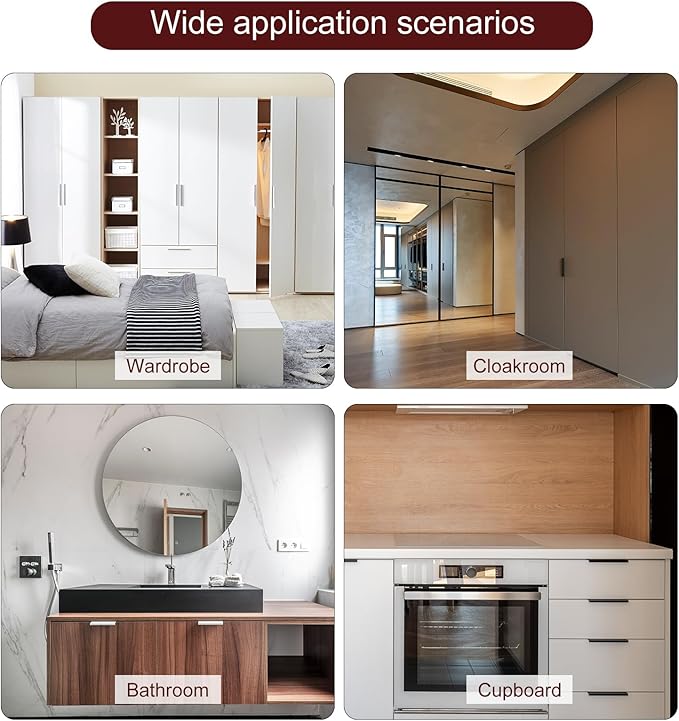 uxcell Cabinet Finger Edge Pull, 3pcs 800mm/31.5 Aluminum Alloy Back Mount Hidden Cabinet Pulls Concealed Handle for Home Kitchen Drawer Cabinet, Black