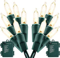Christmas Lights - Battery Operated String Lights 50 LED String Lights Mini Lights with Auto-Timer and 8 Lighting Modes for Christmas Wreath Party Wedding Garden Home Decoration, Warm White, 2 Pack