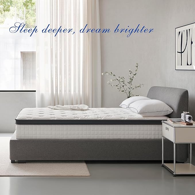 Full Mattress 14 Inch, Hybrid Full Size Mattress in a Box, Medium Feel, 3 Layer Premium Foam with Pocket Springs for Motion Isolation and Pressure Relieving, 75"x54"x14", 100-Night Trial