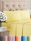 Twin 4 Piece Sheet Set - Comfy Breathable & Cooling - Ultra Soft Hotel Luxury Bedding Set w/ 8-16 Inch Deep Pockets - 1 Flat & 1 Fitted Sheet & 2 Pillowcases - Cozy, Wrinkle Free & Easy Care - Yellow