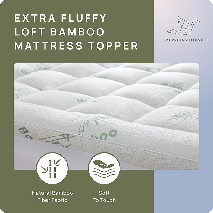 Cooling Mattress Topper - King Size | Plush Pad Mattress Topper for Back Pain Relief, 8-21" Deep Pocket | Viscose Made from Bamboo Pillow Top | Bedroom Essentials