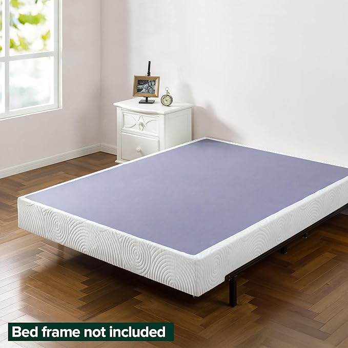 ZINUS Metal Box Spring with Wood Slats, 7.5 Inch Mattress Foundation, Sturdy Steel Structure, Easy Assembly, King