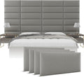 Vänt Upholstered Wall Panels - King/Cal King Size Wall Mounted Headboards - Zigrino Mineral - Twin/King - Set of 4 Panels (Each Individual Panel 39"x11.5")