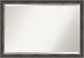 Amanti Art Brown Bathroom Mirror for Over Sink, 27x39 Bark Rustic Char Narrow Rectangle Vanity Mirror, Large Country Rustic Frame, Hangs Horizonally and Vertically, Bathroom Wall Decor, Beveled Edge