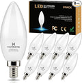 hansang 8 Pack E12 Candelabra LED Light Bulbs 4000K Natural Daylight, Small Base Type B Light Bulb for Chandelier, 6W 60Watt Equivalent, B11 Ceiling Fan Light Bulbs, 600LM, Non-dimmable