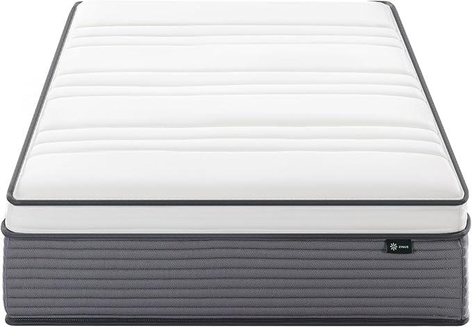 ZINUS 12 Inch True Support Hybrid Mattress [New Version], Twin, Fiberglass Free, Medium Feel, Motion Isolation, Certified Safe Foams & Fabric, Mattress in A Box